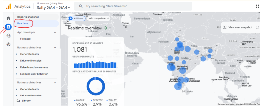 How to track realtime data in GA4